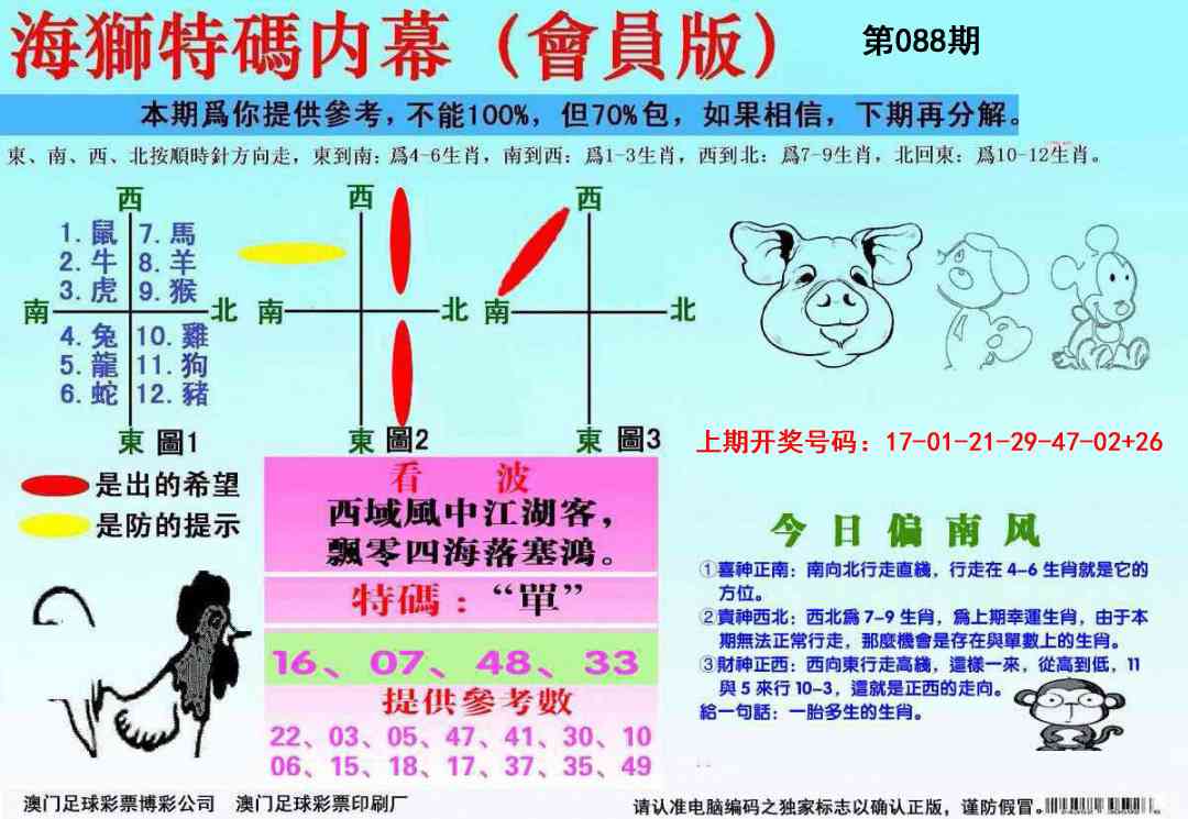 088期海狮特码会员报[图]